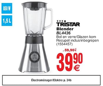 Promoties Tristar blender bl4436 - Tristar - Geldig van 22/05/2018 tot 04/06/2018 bij Cora