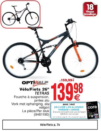 Promoties Vélo-fiets 26 tetras - Optim' Alp - Geldig van 22/05/2018 tot 04/06/2018 bij Cora