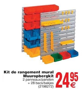 Promoties Kit de rangement mural muuropbergkit - Allit - Geldig van 22/05/2018 tot 04/06/2018 bij Cora