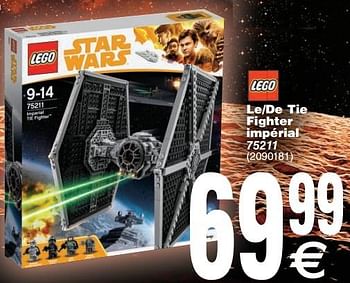 Promoties Le-de tie fighter impérial - Lego - Geldig van 22/05/2018 tot 04/06/2018 bij Cora