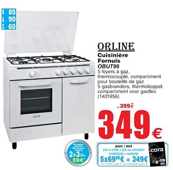 Promotions Orline cuisinière-fornuis obut96 - ORLINE - Valide de 22/05/2018 à 04/06/2018 chez Cora