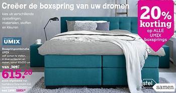 Promoties Boxspringcombinatie umix - Umix - Geldig van 21/05/2018 tot 03/06/2018 bij Leen Bakker