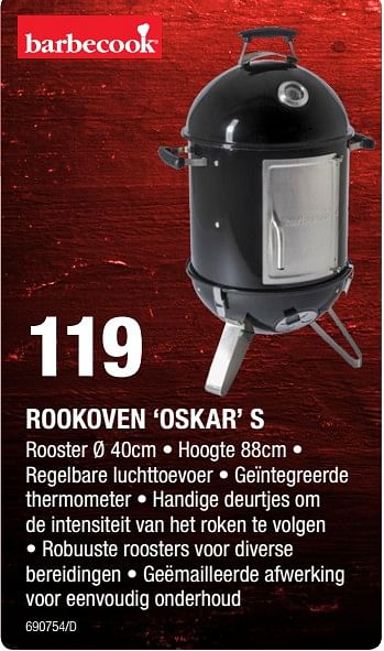 Promoties Rookoven oskar s - Barbecook - Geldig van 17/05/2018 tot 27/05/2018 bij HandyHome