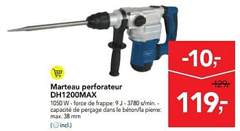Promoties Marteau perforateur dh1200max - Scheppach - Geldig van 23/05/2018 tot 05/06/2018 bij Makro