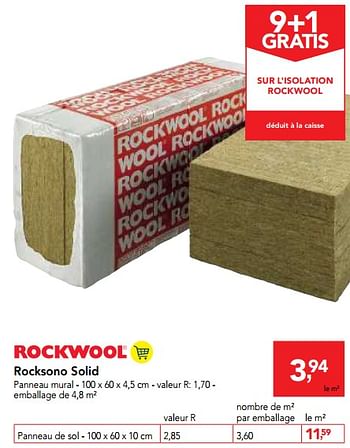 Promotions Rocksono solid - Rockwool - Valide de 23/05/2018 à 05/06/2018 chez Makro