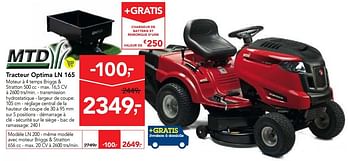 Promoties Tracteur optima ln 165 - MTD - Geldig van 23/05/2018 tot 05/06/2018 bij Makro