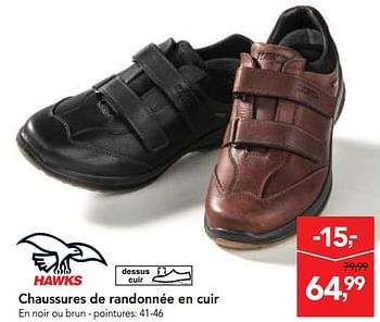 Promoties Chaussures de randonnée en cuir - Hawks - Geldig van 23/05/2018 tot 05/06/2018 bij Makro