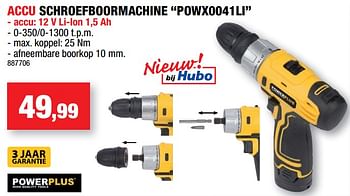 Promoties Powerplus accu schroefboormachine powx0041li - Powerplus - Geldig van 23/05/2018 tot 03/06/2018 bij Hubo