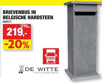 Promoties Brievenbus in belgische hardsteen - DE WITTE  - Geldig van 23/05/2018 tot 03/06/2018 bij Hubo