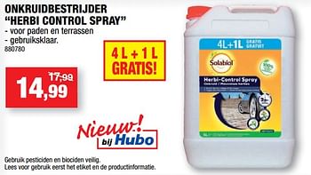 Promoties Onkruidbestrijder herbi control spray - Solabiol - Geldig van 23/05/2018 tot 03/06/2018 bij Hubo