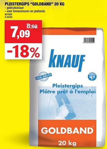 Promoties Pleistergips goldband - Knauf - Geldig van 23/05/2018 tot 03/06/2018 bij Hubo