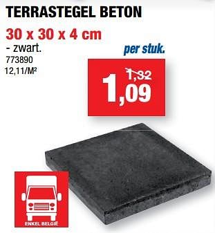 Promoties Terrastegels beton zwart - Merk onbekend - Geldig van 23/05/2018 tot 03/06/2018 bij Hubo