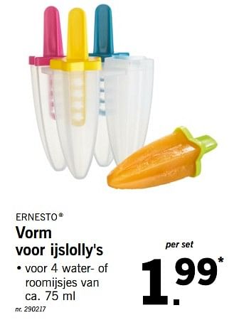 Promoties Vorm voor ijslolly`s - Ernesto - Geldig van 28/05/2018 tot 02/06/2018 bij Lidl