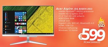 Promoties Acer aspire - Acer - Geldig van 16/05/2018 tot 30/06/2018 bij Compudeals