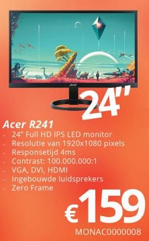 Promotions Acer r241 - Acer - Valide de 16/05/2018 à 30/06/2018 chez Compudeals