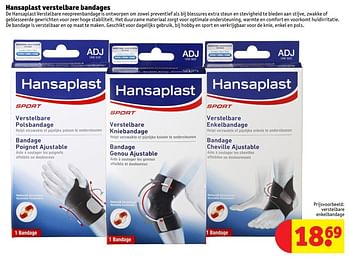 Promoties Hansaplast verstelbare bandages - Hansaplast - Geldig van 16/04/2018 tot 30/06/2018 bij Kruidvat