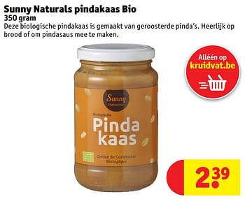 Promoties Sunny naturals pindakaas bio - Sunny Naturals - Geldig van 16/04/2018 tot 30/06/2018 bij Kruidvat