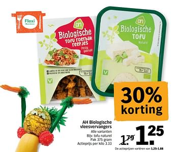 Promotions Ah biologische vleesvervangers tofu naturel - Produit Maison - Albert Heijn - Valide de 22/05/2018 à 27/05/2018 chez Albert Heijn