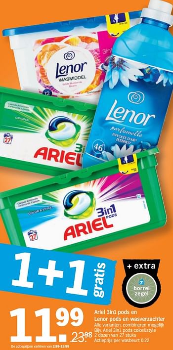 Promoties Ariel 3 in1 pods color+style - Ariel - Geldig van 22/05/2018 tot 27/05/2018 bij Albert Heijn