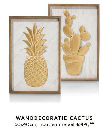 Promotions Wanddecoratie cactus - CoCo Maison - Valide de 01/05/2018 à 01/11/2018 chez Henders & Hazel