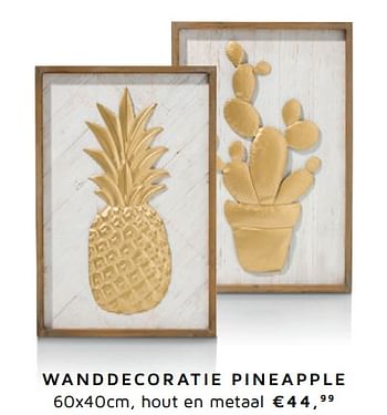Promoties Wanddecoratie pineapple - CoCo Maison - Geldig van 01/05/2018 tot 01/11/2018 bij Henders & Hazel