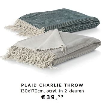 Promoties Plaid charlie throw - Huismerk - Henders & Hazel - Geldig van 01/05/2018 tot 01/11/2018 bij Henders & Hazel