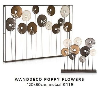Promoties Wanddeco poppy flowers - CoCo Maison - Geldig van 01/05/2018 tot 01/11/2018 bij Henders & Hazel