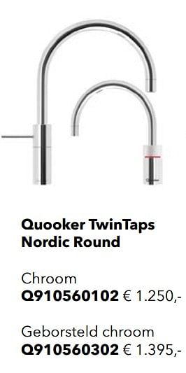 Promoties Quooker twintaps nordic round chroom q910560102 - Quooker - Geldig van 18/05/2018 tot 31/12/2018 bij Kvik Keukens