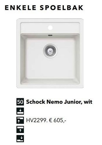 Promoties Enkele spoelbak schock nemo junior wit - Schock - Geldig van 18/05/2018 tot 31/12/2018 bij Kvik Keukens