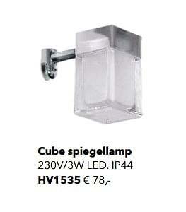 Promoties Cube spiegellamp - Cube - Geldig van 18/05/2018 tot 31/12/2018 bij Kvik Keukens
