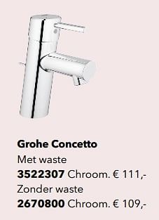 Promoties Grohe concetto - Grohe - Geldig van 18/05/2018 tot 31/12/2018 bij Kvik Keukens