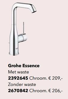 Promoties Grohe essence - Grohe - Geldig van 18/05/2018 tot 31/12/2018 bij Kvik Keukens