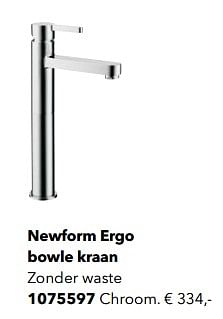Promoties Newform ergo bowle kraan - Newform - Geldig van 18/05/2018 tot 31/12/2018 bij Kvik Keukens