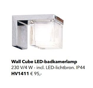 Promoties Wall cube led-badkamerlamp - Cube - Geldig van 18/05/2018 tot 31/12/2018 bij Kvik Keukens