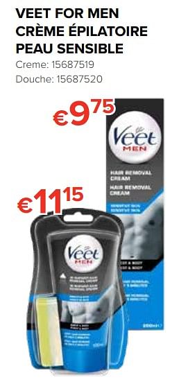 Promotions Veet for men crème épilatoire peau sensible - Veet - Valide de 25/05/2018 à 17/06/2018 chez Euro Shop