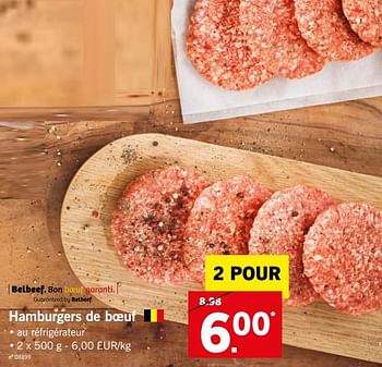 Promotions Hamburgers de boeuf - Produit maison - Lidl - Valide de 28/05/2018 à 02/06/2018 chez Lidl