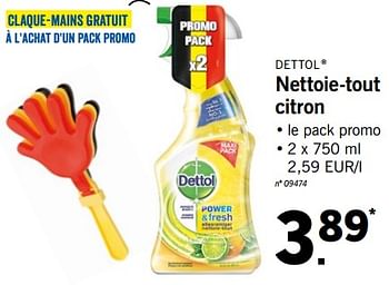 Promoties Nettoie-tout citron - Dettol - Geldig van 28/05/2018 tot 02/06/2018 bij Lidl