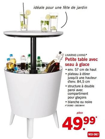 Promoties Petite table avec seau à glace - Livarno Living - Geldig van 28/05/2018 tot 02/06/2018 bij Lidl