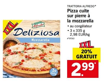 Promotions Pizza cuite sur pierre à la mozzarella - Trattoria Alfredo - Valide de 28/05/2018 à 02/06/2018 chez Lidl