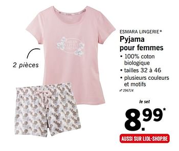Promoties Pyjama pour femmes - Esmara Lingerie - Geldig van 28/05/2018 tot 02/06/2018 bij Lidl