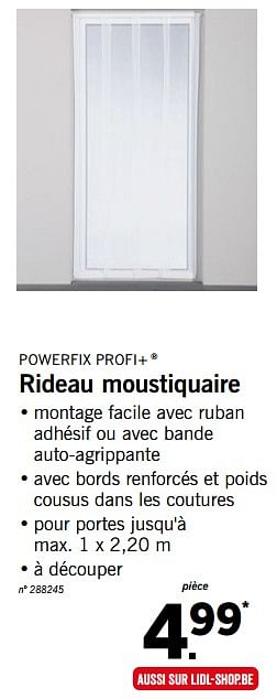 Promoties Rideau moustiquaire - PowerFix - Geldig van 28/05/2018 tot 02/06/2018 bij Lidl
