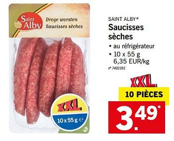 Promotions Saucisses sèches - Saint Alby - Valide de 28/05/2018 à 02/06/2018 chez Lidl