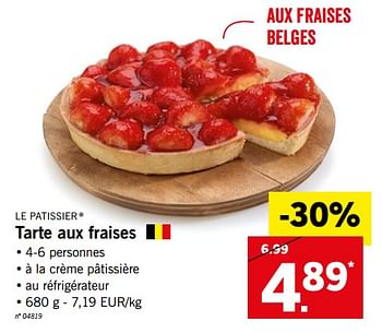 Le Patissier Tarte Aux Fraises En Promotion Chez Lidl