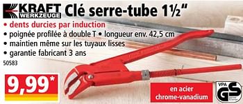 Promotions Clé serre-tube 1 1-2 - Kraft Werkzeuge - Valide de 23/05/2018 à 29/05/2018 chez Norma
