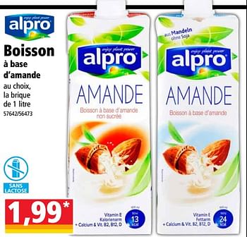 Promoties Boisson à base d`amande - Alpro - Geldig van 23/05/2018 tot 29/05/2018 bij Norma