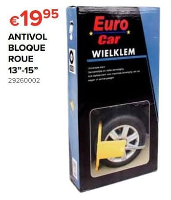 Promotions Antivol bloque roue - Euro Car - Valide de 25/05/2018 à 17/06/2018 chez Euro Shop