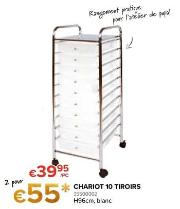 Promotions Chariot 10 tiroirs - Produit Maison - Euroshop - Valide de 25/05/2018 à 17/06/2018 chez Euro Shop