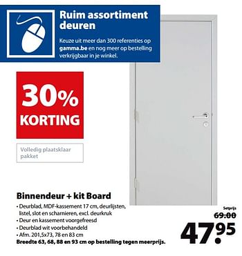 Promoties Binnendeur + kit board - Huismerk - Gamma - Geldig van 30/05/2018 tot 11/06/2018 bij Gamma