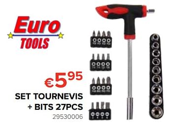 Promotions Set tournevis + bits 27pcs - Euro Tools - Valide de 25/05/2018 à 17/06/2018 chez Euro Shop