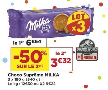 Promotions Choco suprême milka - Milka - Valide de 22/05/2018 à 03/06/2018 chez Super Casino